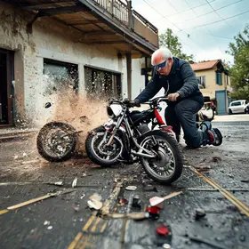 acidente entre moto e bicicleta