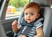 criança de 2 anos amarrada em cadeira